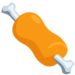 Upload a pic Meat on Bone smiley by Facebook's Messenger platform on a colorless background in PNG