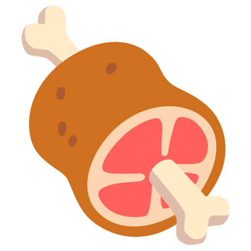 Upload photos Meat on Bone emoticon created by Google no background in PNG