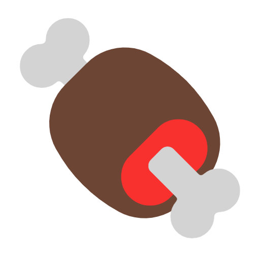 Save a pic Meat on Bone emoji-emoticon by Microsoft 11 оn a transparent background in PNG