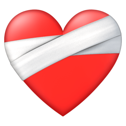 Upload a pic Unbroken Heart emoji-smiley from Google Android without a background in PNG