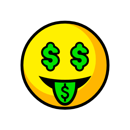 Copy pics Rich smiley-emoji from Catrinity computer font on a clean background in PNG