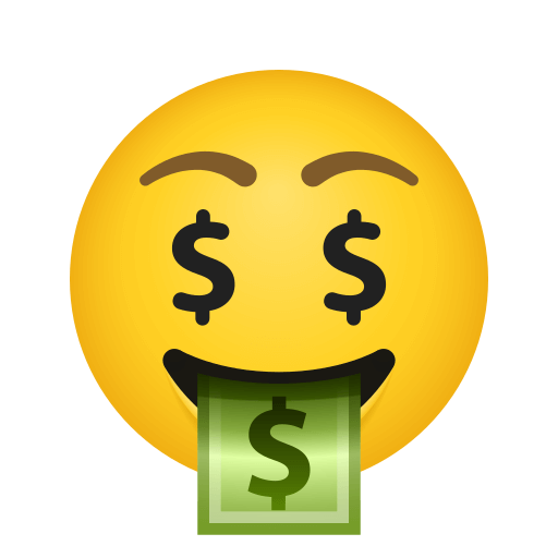 Download pics Money Face emoticon by Icons8 no background in PNG