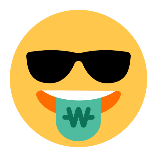 Download a figure Dollar Sign Eyes smiley by Toss Face 토스페이스 on a translucent background in png