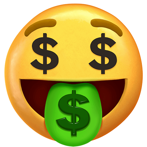 Upload a picture Face with Green Dollar Tongue and Money Eyes emoji-smiley by Twitter without a background in PNG