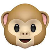 Copy pics Monkey Head smiley-emoji from Apple iOS on a clean background in PNG
