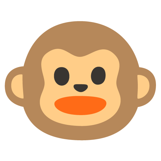 Upload figures Monkey Head smiley created by Google without a background in png