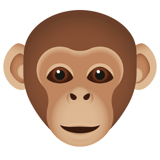 Download a drawing Monkey Head emoji-smiley by Icons8 without a background in PNG