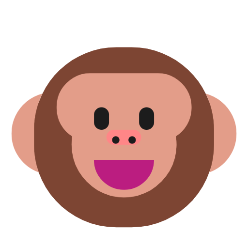 Copy pics Monkey Head emoji by Microsoft 11 on a translucent background in png