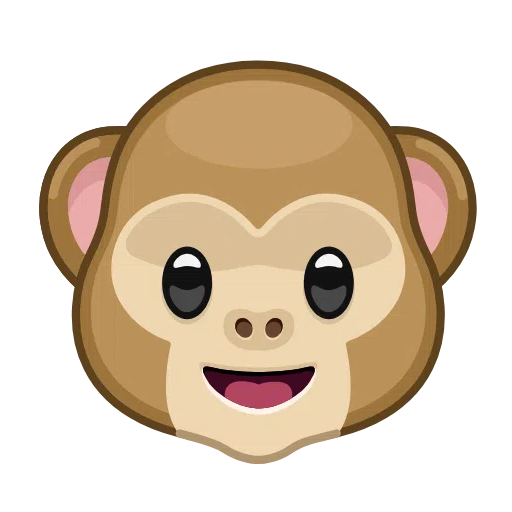 Download a drawing Monkey Head smiley of iOS Telegram on a colorless background in WEBP