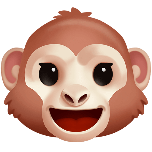Copy a picture Monkey Face emoticon by Twitter on a translucent background in png