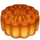 Save photos Mooncake emoji-emoticon from Apple iOS on a clean background in png