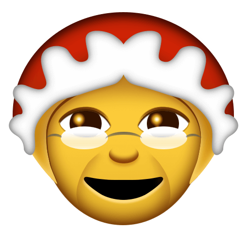 Copy image Mrs Claus emoticon by Emojipedia on a clean background in PNG