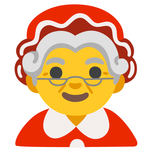 Download a drawing Mother Christmas smiley-emoji created by Google on a colorless background in png