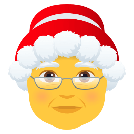 Copy a picture Mrs. Claus symbol by JoyPixels no background in PNG