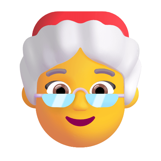 Save pics Mother Christmas emoticon of the Microsoft set on a colorless background in PNG