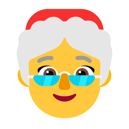 Upload pictures Mrs Claus emoticon by Microsoft 11 without a background in PNG