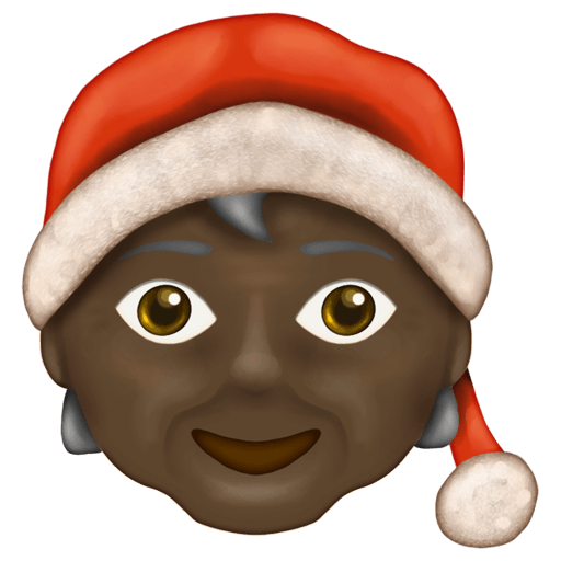 Скопировать графику иконки Человек в роли Деда Мороза с Тёмным типом кожи от Emojipedia на чистом фоне в PNG