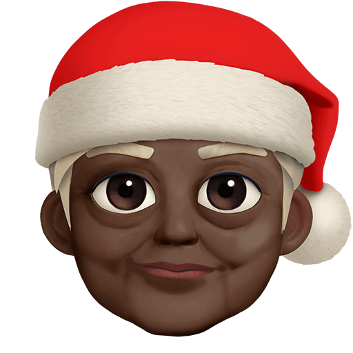 Скачать фото эмотика Актёр Деда Санта-Клауса с Тёмным тоном кожи от Твиттера на чистом фоне в PNG