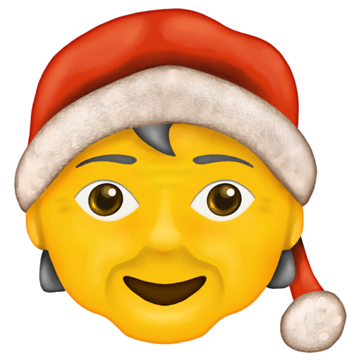 Download a figure Mx. Claus symbol of emotion by Emojipedia no background in PNG