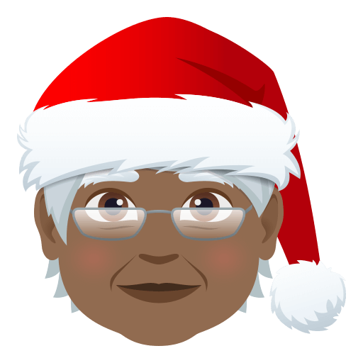 Скачать графику стикера Папа в костюме Санты со Средне-тёмным тоном кожи от JoyPixels без фона в пнг