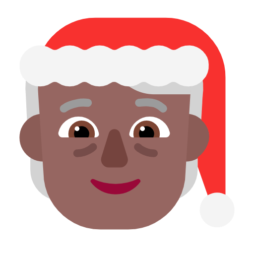 Скопировать фигуру эмотика Актёр Деда Санта-Клауса со Средне-тёмным тоном кожи от Microsoft 11 на чистом фоне в ПНГ