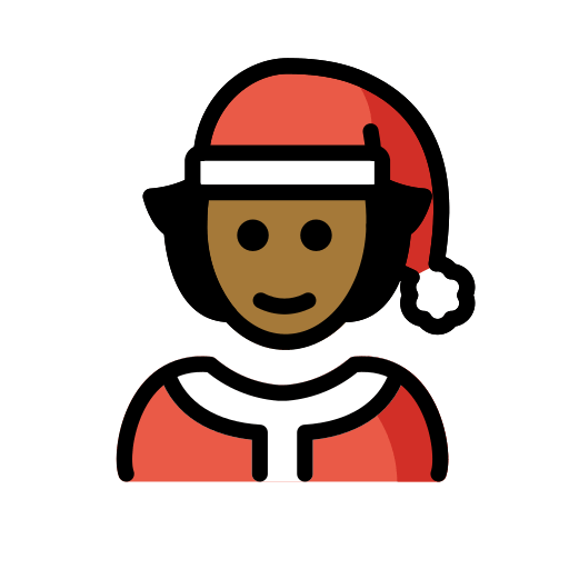 Закачать фотографии смайлика Аниматор Санта-Клауса со Средне-тёмным типом кожи от HfG Schwäbisch Gmünd на прозрачном фоне в PNG