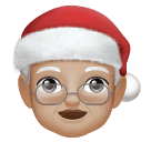 Загрузить фотографии эмотикона Мкс Клаус со Средне-светлой кожей от Huawei без фона в png