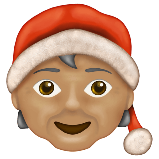 Сохранить картинку эмотика Дед Мороз без бороды со средним тоном кожи от Emojipedia на чистом фоне в пнг