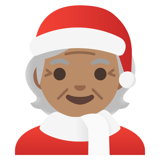 Копировать фото иконки Ненастоящий Санта-Клаус со средним тоном кожи от Гугла без фона в png