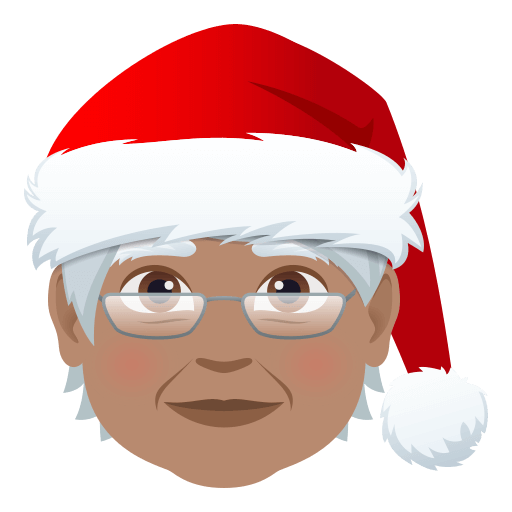 Скопировать картинки картинки-смайла Мкс. Клаус со средним типом кожи от JoyPixels на чистом фоне в пнг