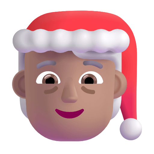 Копировать фотографии эмотикона Ненастоящий Санта со средним типом кожи от Microsoft на прозрачном фоне в ПНГ