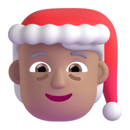 Скопировать снимок смайла Актер Деда Мороза со средним типом кожи от Microsoft и Андроида на просвечивающем фоне в PNG