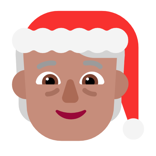 Закачать изображение эмоции Санта без бороды со средней кожей от Microsoft 11 на бесцветном фоне в пнг