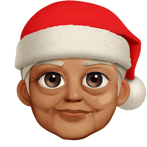 Закачать фотку символа настроения Аниматор Деда Мороза со средней кожей от Твиттера на бесцветном фоне в png