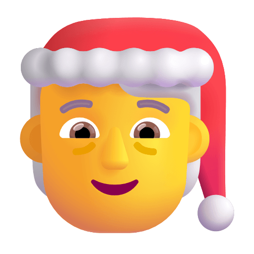 Download a pic Man in Role of Santa Claus emoji-smiley of the Microsoft set on a clean background in png