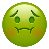 Copy drawings Vomit emoji-smiley from Apple iOS оn a transparent background in PNG