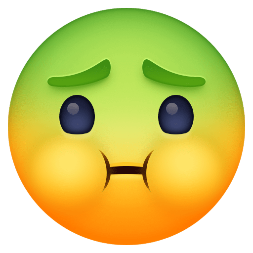 Upload image Nauseated emoji by Facebook on a clean background in PNG