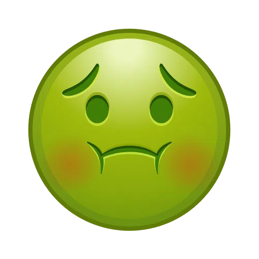Download a pic Disgust symbol of emotion of iOS Telegram on a colorless background in webp