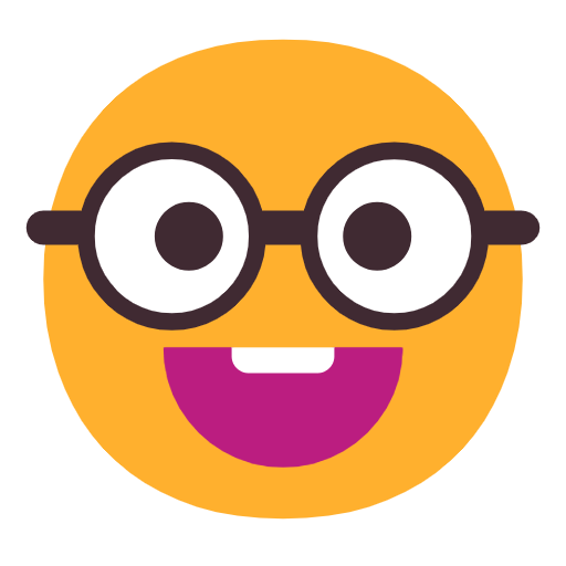 Save a drawing Smiling Face with Glasses emoticon by Microsoft 11 оn a transparent background in png
