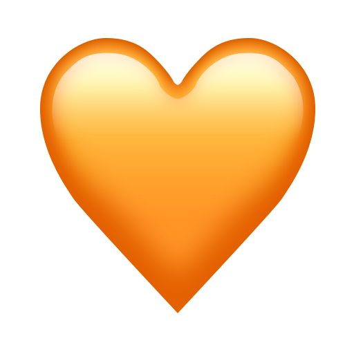 Сохранить смайл Рыжее сердце на прозрачном фоне от Emojipedia в png