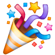 Save a figure Party Popper emoji on Samsung phones and tablets on a translucent background in PNG