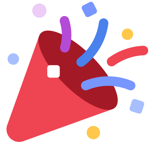 Save a pic Party Popper emoticon by Toss Face 토스페이스 without a background in PNG