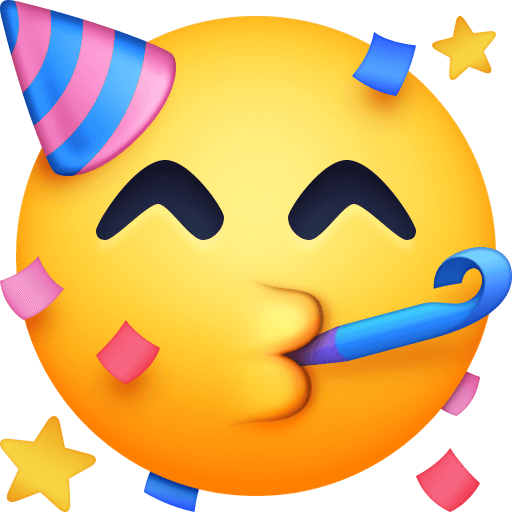 Upload a picture Party Face emoticon by Facebook on a clean background in png