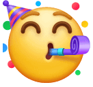Download a photo Face with Party Horn and Party Hat emoji-smiley by Huawei  without a background in PNG