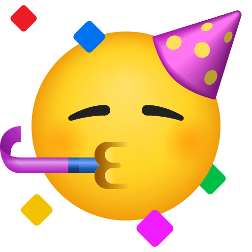 Upload drawings Party Face emoticon by Icons8 on a colorless background in png