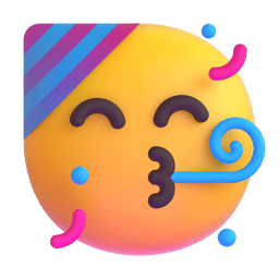 Copy a figure Party Face emoji-smiley by Microsoft Teams for PC and Android no background in PNG