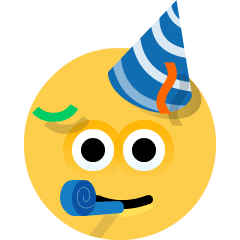 Upload image Face with Party Horn and Party Hat symbol by the Skype оn a transparent background in png