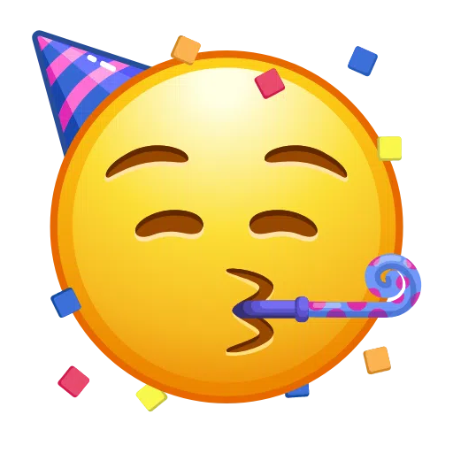 Save figures Face with Party Horn and Party Hat emoticon of iOS Telegram on a clean background in WEBP