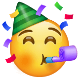 Save pictures Party Face smiley-emoji by WhatsApp for Android and PC no background in png