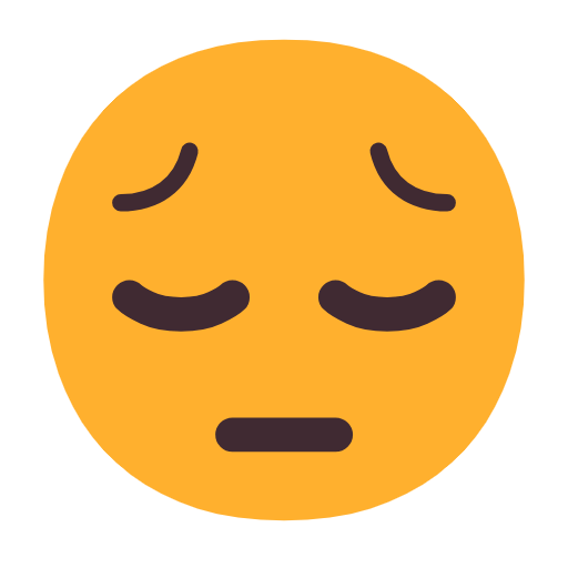 Download a picture Sad smiley by Microsoft 11 оn a transparent background in PNG